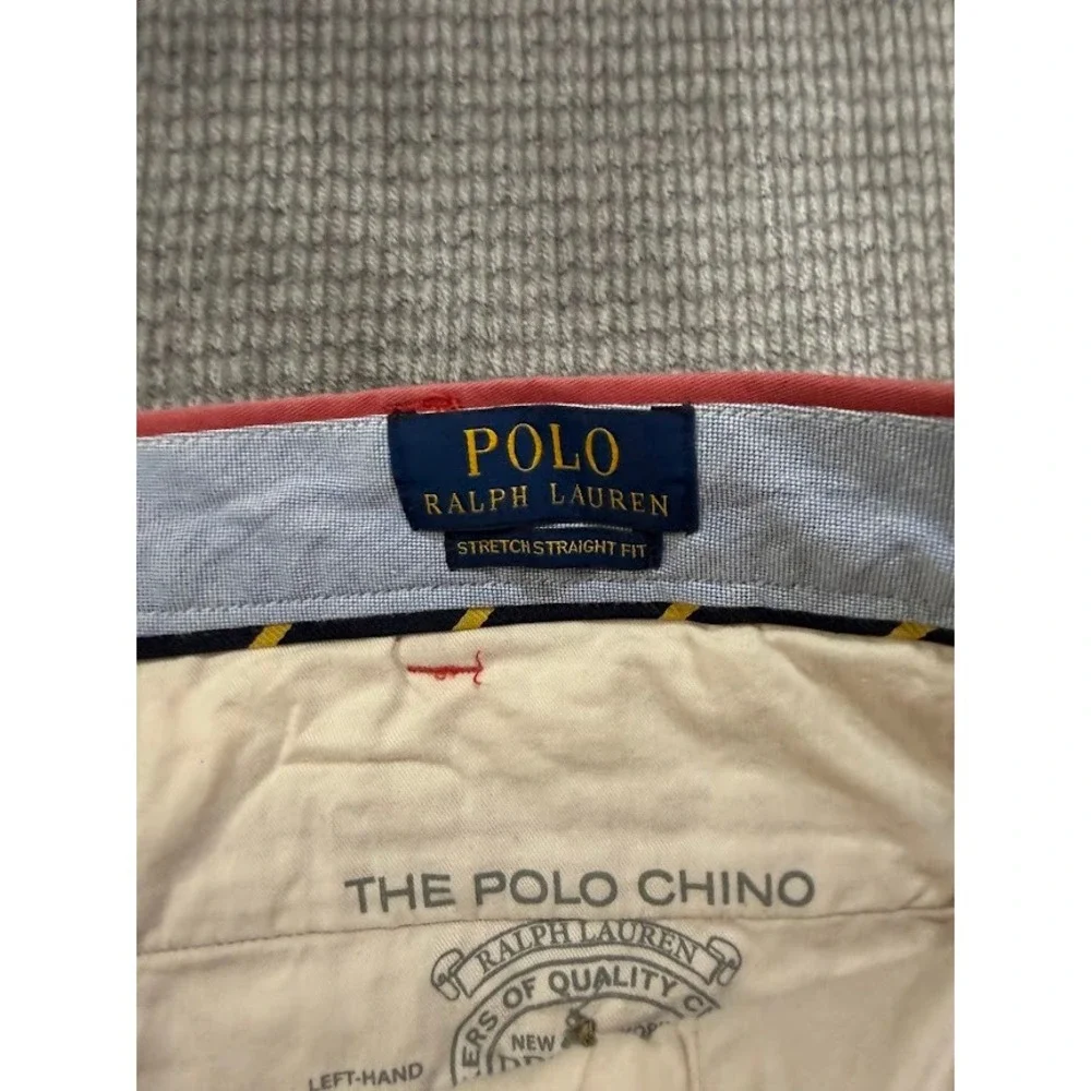 Polo Ralph Lauren Mens 40x30 Stretch Straight Fit Chino Pants Salmon Pink Coral